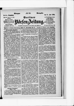Berliner Börsen-Zeitung on Jun 21, 1884