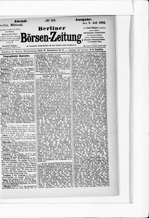 Berliner Börsen-Zeitung vom 09.07.1884