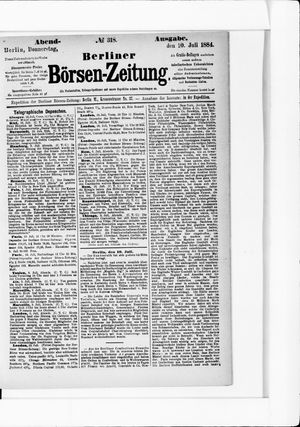 Berliner Börsen-Zeitung vom 10.07.1884