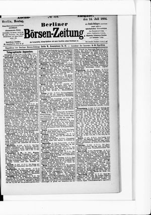 Berliner Börsen-Zeitung vom 14.07.1884