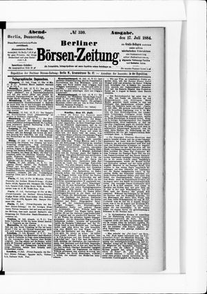 Berliner Börsen-Zeitung vom 17.07.1884