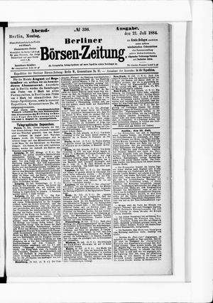 Berliner Börsen-Zeitung vom 21.07.1884