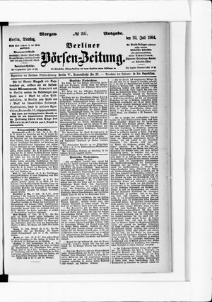 Berliner Börsen-Zeitung vom 22.07.1884