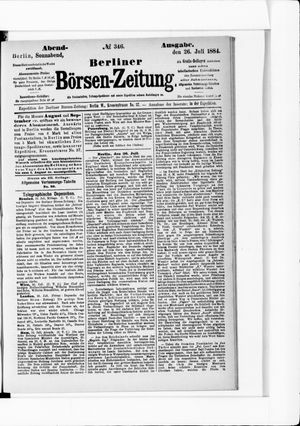 Berliner Börsen-Zeitung vom 26.07.1884