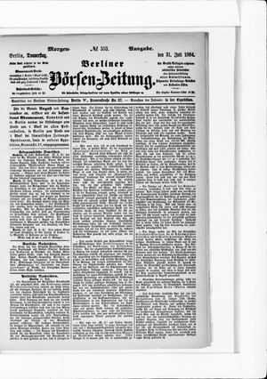 Berliner Börsen-Zeitung vom 31.07.1884