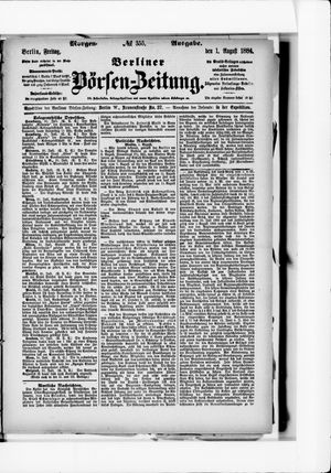 Berliner Börsen-Zeitung vom 01.08.1884