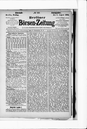 Berliner Börsen-Zeitung vom 01.08.1884