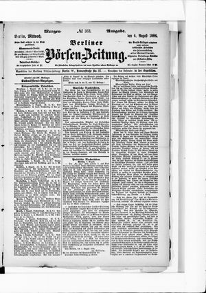 Berliner Börsen-Zeitung vom 06.08.1884