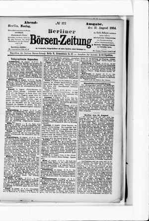 Berliner Börsen-Zeitung on Aug 11, 1884