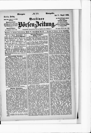 Berliner Börsen-Zeitung on Aug 15, 1884