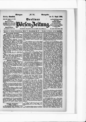 Berliner Börsen-Zeitung vom 16.08.1884