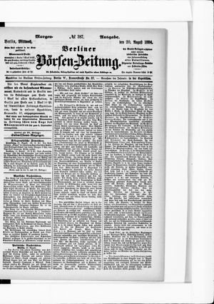 Berliner Börsen-Zeitung on Aug 20, 1884