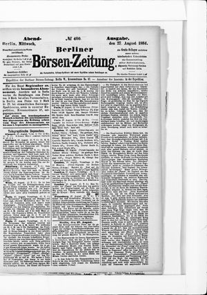 Berliner Börsen-Zeitung vom 27.08.1884