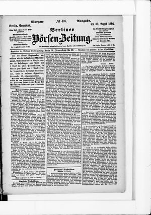 Berliner Börsen-Zeitung vom 30.08.1884