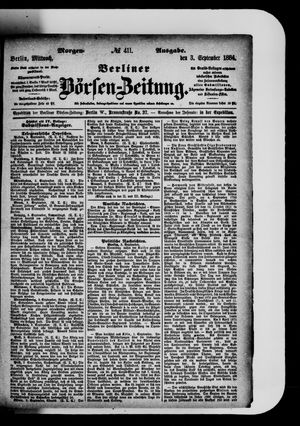 Berliner Börsen-Zeitung vom 03.09.1884