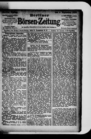 Berliner Börsen-Zeitung vom 05.09.1884