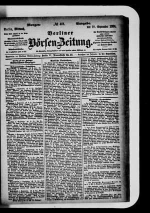 Berliner Börsen-Zeitung vom 10.09.1884