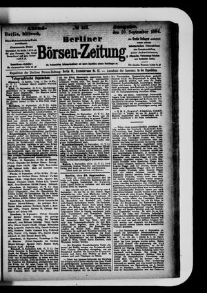 Berliner Börsen-Zeitung vom 10.09.1884