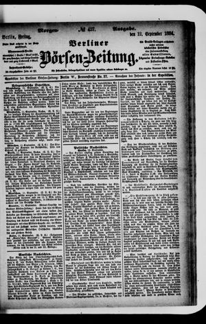 Berliner Börsen-Zeitung vom 12.09.1884
