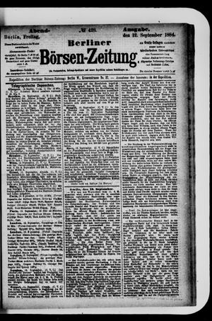 Berliner Börsen-Zeitung vom 12.09.1884