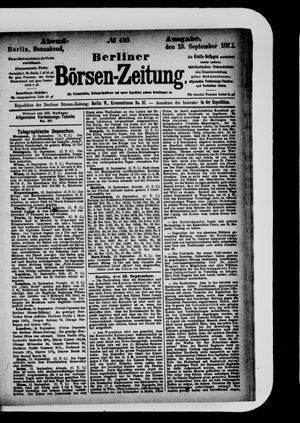 Berliner Börsen-Zeitung vom 13.09.1884