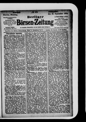 Berliner Börsen-Zeitung on Sep 16, 1884