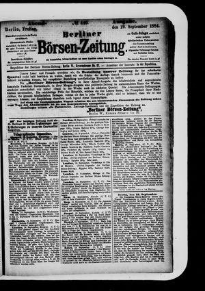 Berliner Börsen-Zeitung vom 19.09.1884