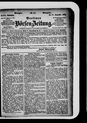 Berliner Börsen-Zeitung vom 20.09.1884