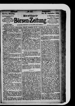 Berliner Börsen-Zeitung vom 23.09.1884