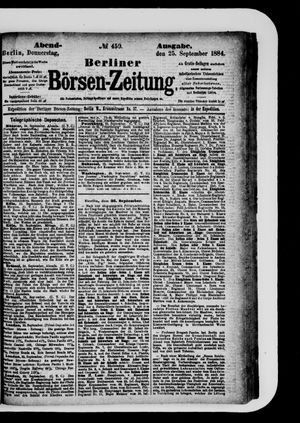 Berliner Börsen-Zeitung vom 25.09.1884
