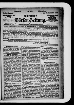 Berliner Börsen-Zeitung vom 28.09.1884