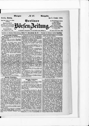 Berliner Börsen-Zeitung vom 05.10.1884