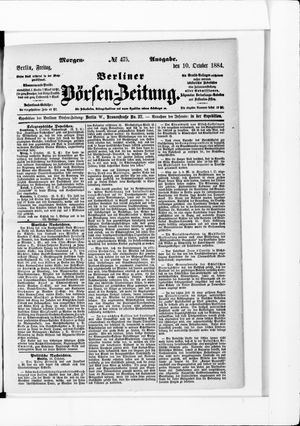 Berliner Börsen-Zeitung vom 10.10.1884