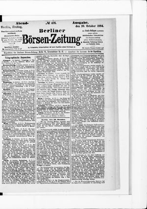 Berliner Börsen-Zeitung vom 10.10.1884