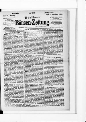Berliner Börsen-Zeitung vom 13.10.1884