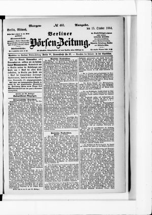 Berliner Börsen-Zeitung vom 15.10.1884
