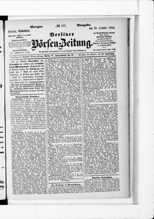 Berliner Börsen-Zeitung vom 25.10.1884