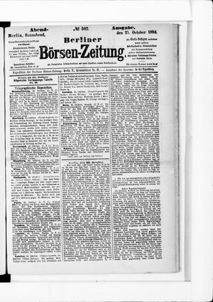 Berliner Börsen-Zeitung vom 25.10.1884
