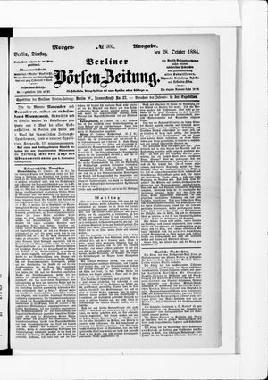 Berliner Börsen-Zeitung vom 28.10.1884