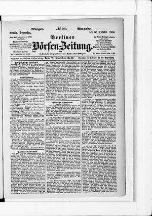 Berliner Börsen-Zeitung vom 30.10.1884