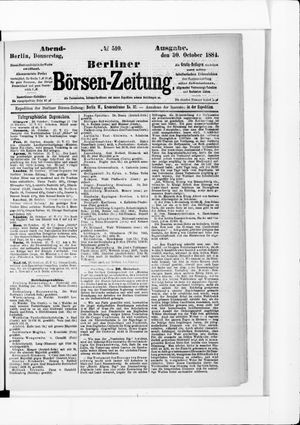 Berliner Börsen-Zeitung vom 30.10.1884