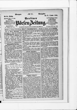 Berliner Börsen-Zeitung vom 31.10.1884