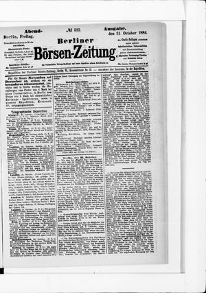 Berliner Börsen-Zeitung vom 31.10.1884