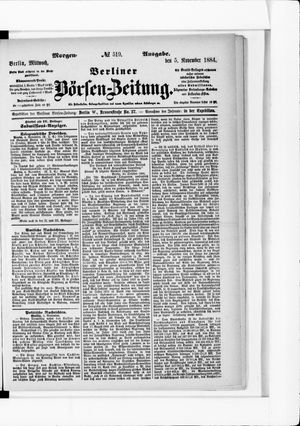 Berliner Börsen-Zeitung vom 05.11.1884