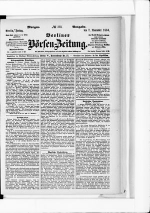 Berliner Börsen-Zeitung on Nov 7, 1884