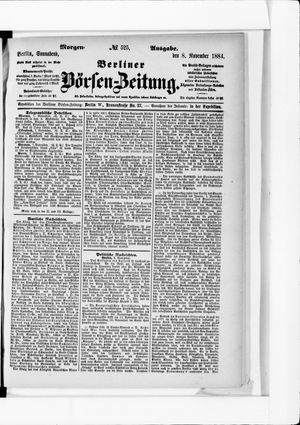 Berliner Börsen-Zeitung vom 08.11.1884