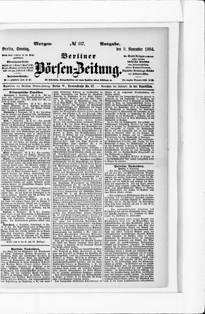 Berliner Börsen-Zeitung vom 09.11.1884