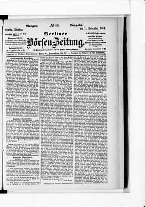 Berliner Börsen-Zeitung vom 11.11.1884