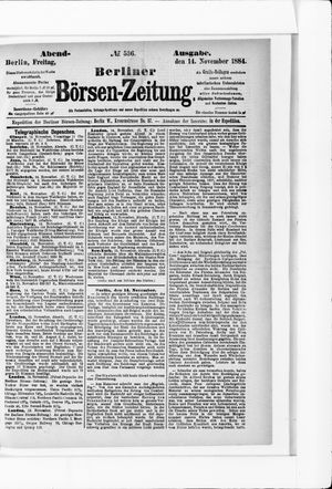 Berliner Börsen-Zeitung vom 14.11.1884