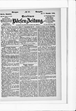 Berliner Börsen-Zeitung vom 15.11.1884